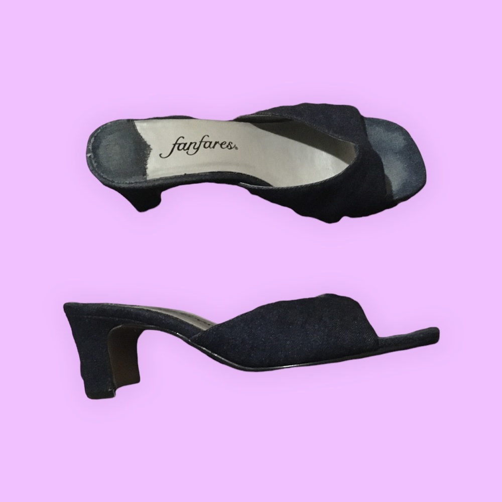 Fanfares denim mules